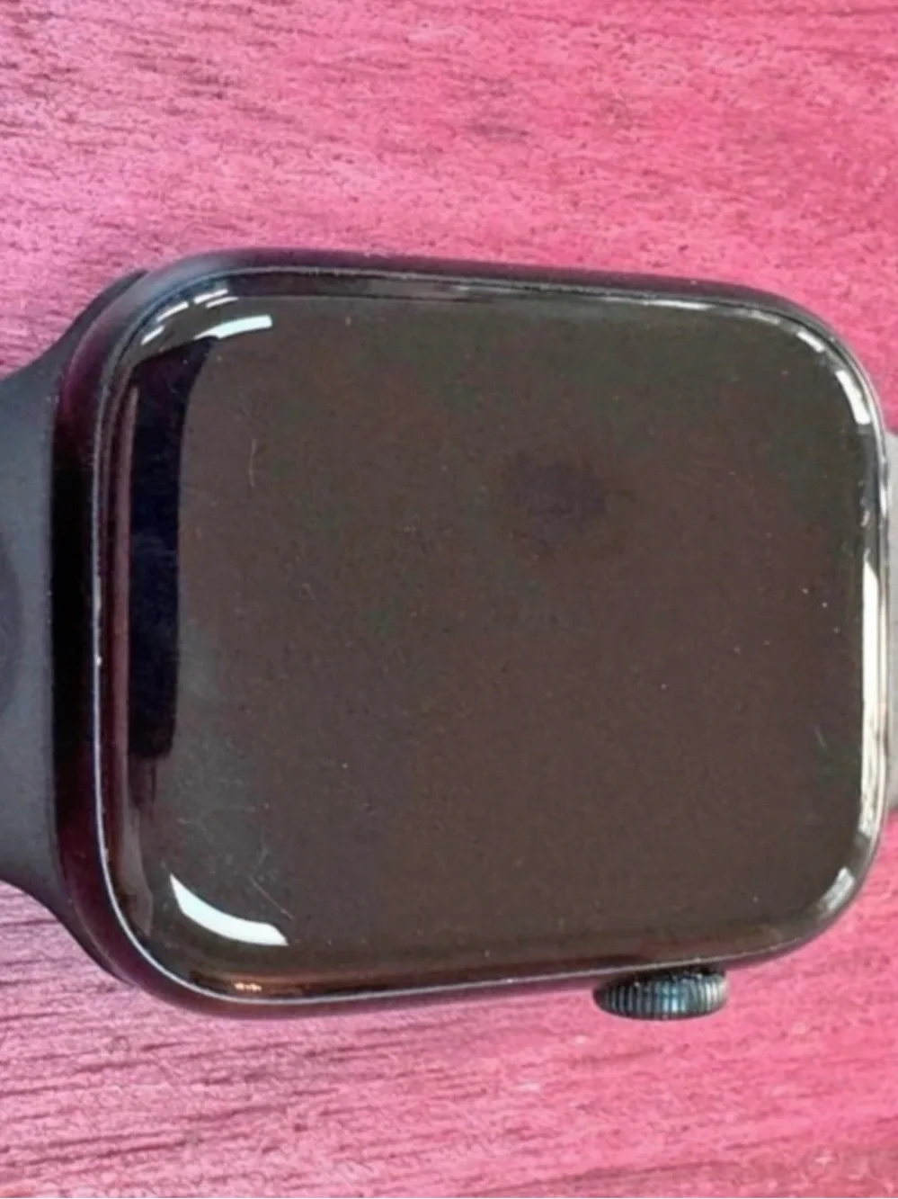 Apple Watch with Black Sport Band 45mm with Lifeproof case